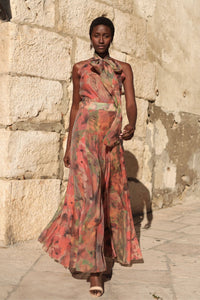 Falda Neckholder-Set mit floralem Maxirock im modernen Stil