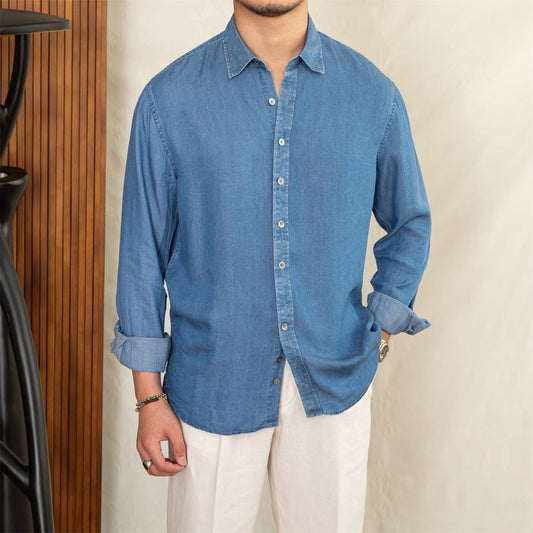 Hemd aus Denim mit weicher Haptik