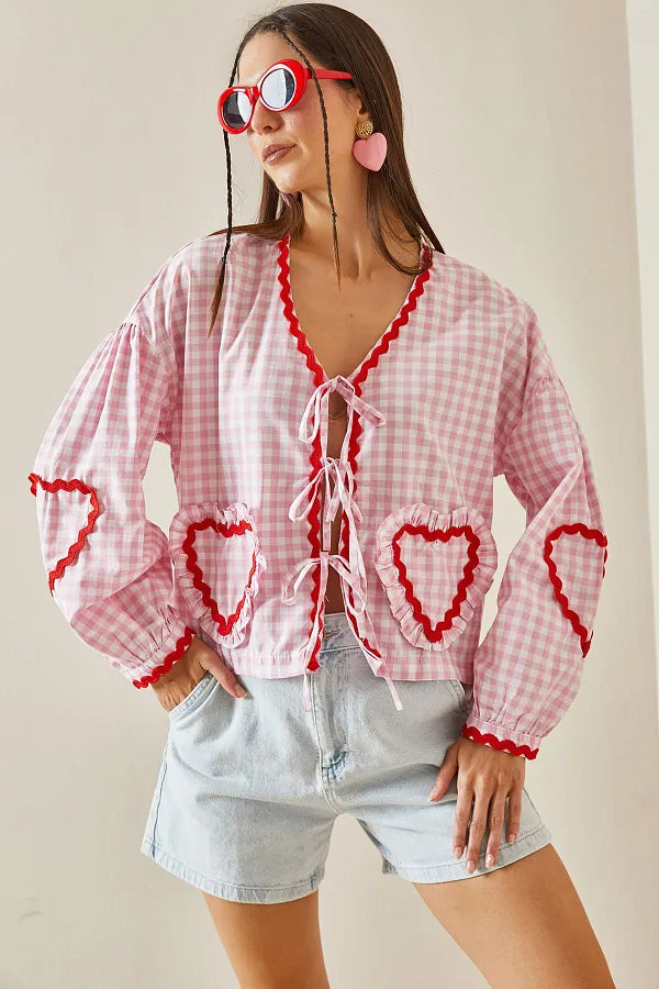 Bluse langärmelig und Herzen
