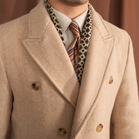 Polohemd aus Wollmischung mit Fischgrätmuster im Vintage-Stil