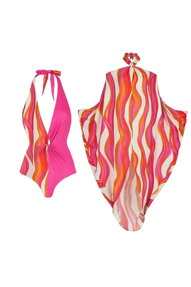 Neckholder-Badeanzug und Ein-Schulter-Bikini