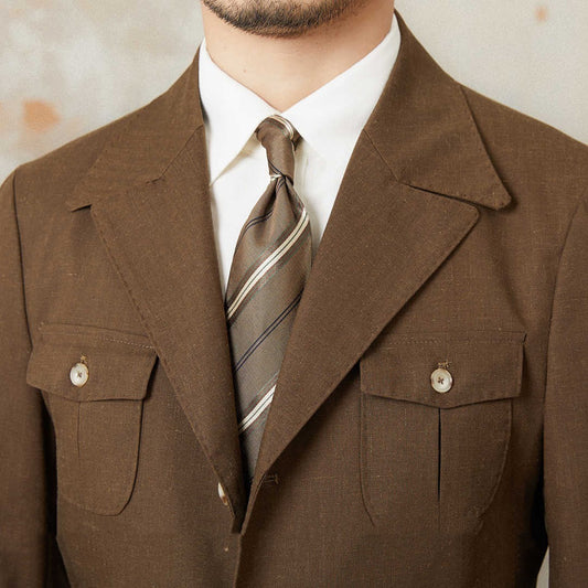 Jacke aus Leinenmischung mit Reverskragen