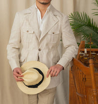Jacke aus Leinen mit Safari-Details
