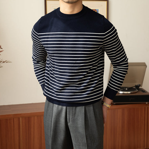 Pullover aus Wollmischung mit Streifenmuster