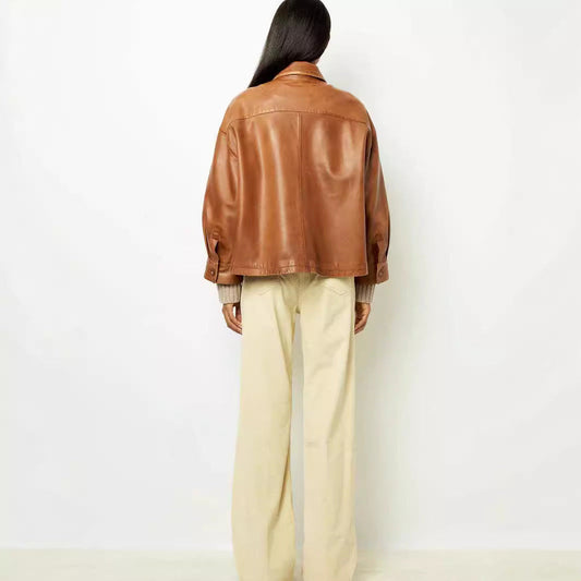 Lederjacke im Vintage-Stil