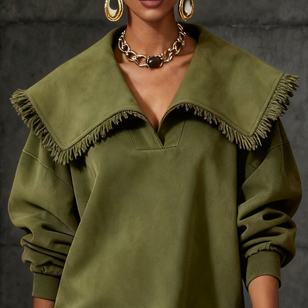 Western Retro Stil Herbst- und Winter-Neues Wildlederkleid