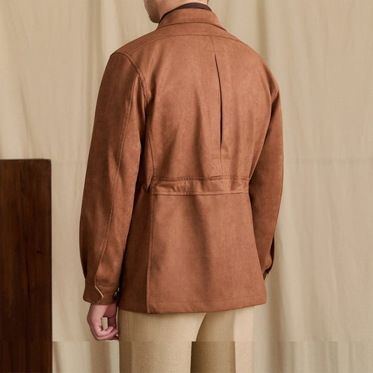 Jagdjacke aus Kunstwildleder mit Jagd-Details