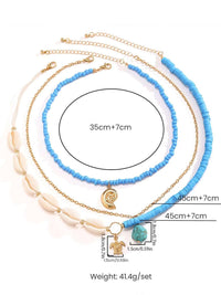 Bora Bora Muschelperlen Mehrlagige Halskette Gold im modernen Stil