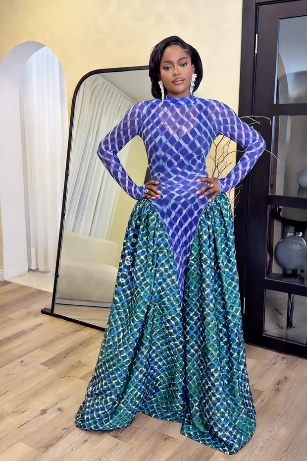 Meerjungfrauen-Schuppen Langes Kleid
