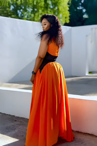 Sunset Flame Langes Kleid