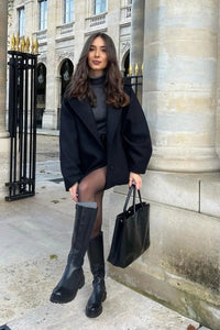 Leiser Luxus Asymmetrischer Cape-Mantel im modernen Stil