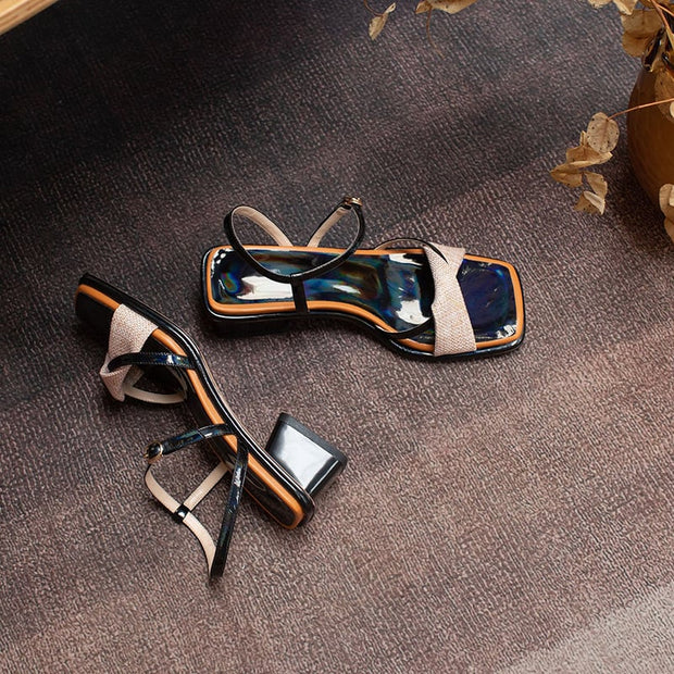 Antania - Sandalen mit Blockabsatz und offener Spitze