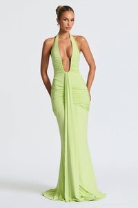 Neckholder Deep V Meerjungfrau Maxikleid