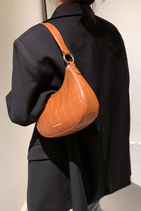 Schwarze Croc Mini Hobo Tasche im modernen Stil