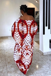 Tie-Dye asymmetrisches Maxikleid mit schulterfreiem Schnitt