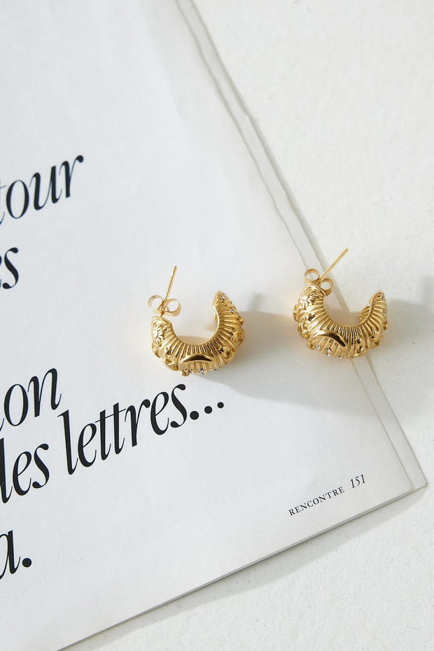 18k vergoldete Designer-Ohrringe Gold im modernen Stil