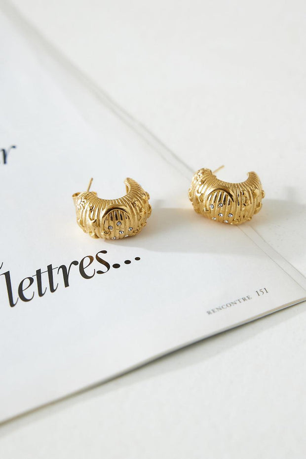 18k vergoldete Designer-Ohrringe Gold im modernen Stil