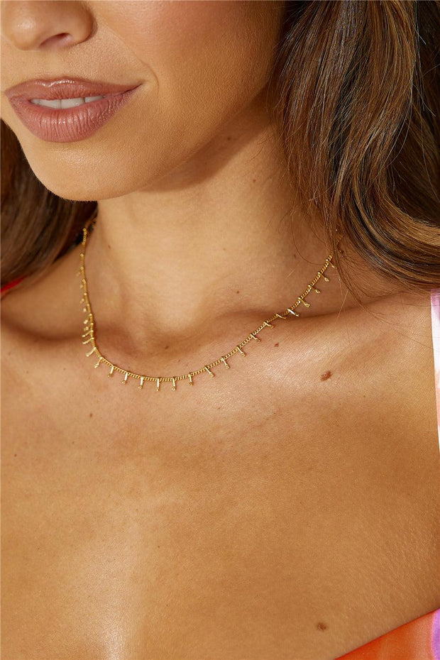 18k vergoldete Queen Things Halskette Gold im modernen Stil