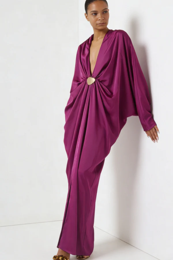 Belle – Plissiertes Maxikleid mit Farbverlauf