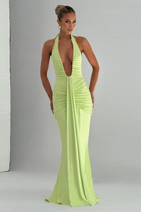 Neckholder Deep V Meerjungfrau Maxikleid