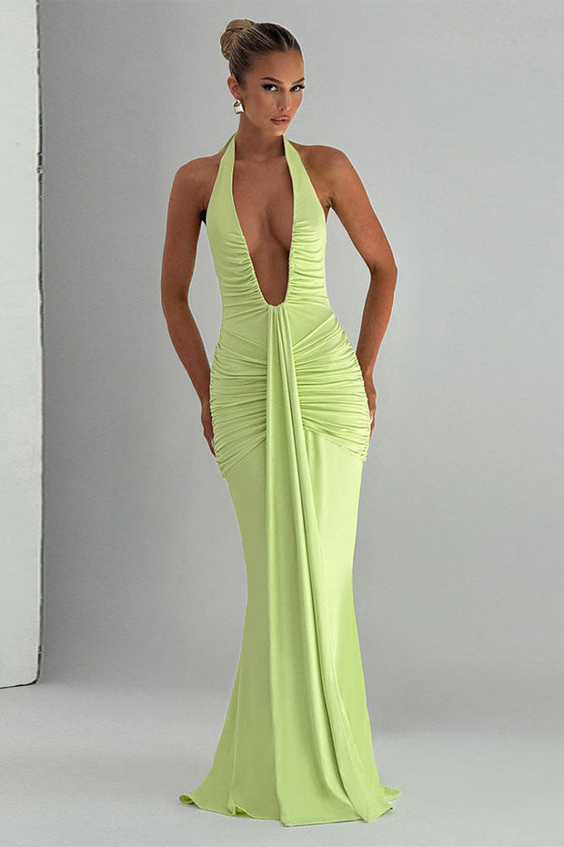 Neckholder Deep V Meerjungfrau Maxikleid
