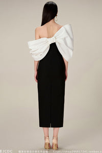 Oversized Schleifen Hepburn Kleid im modernen Stil