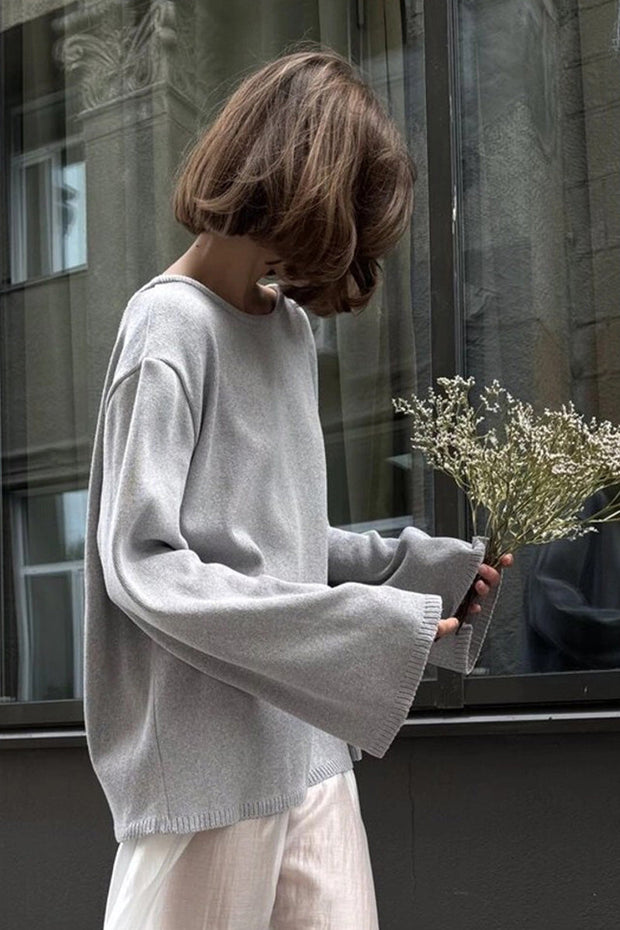 Versteckter Open-Back-Lazy-Pullover im modernen Stil
