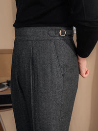 Hose aus Wollmischung mit Gurkha-Bund und Bundfalten