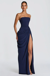 Statement Neckholder-Fransen-Maxikleid
