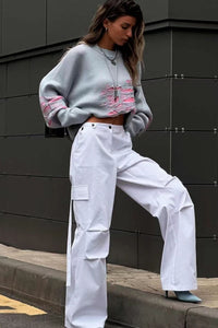 Farbblock Rissiger Lässiger Pullover