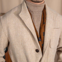 Mantel aus Wolle und Tweed mit Fischgrätmuster und sportiver Optik