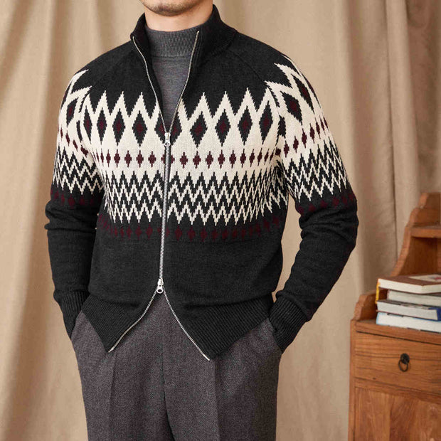 Strickjacke mit Fair-Isle-Muster