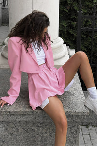 Kontrast Silhouette Cropped Rock Set im modernen Stil