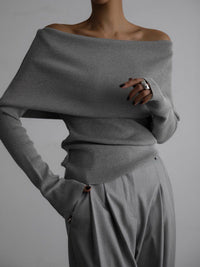 Minimaler Pullover aus Strick in Creme