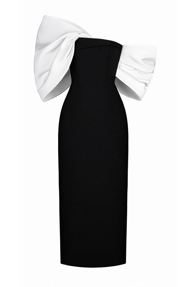 Oversized Schleifen Hepburn Kleid im modernen Stil