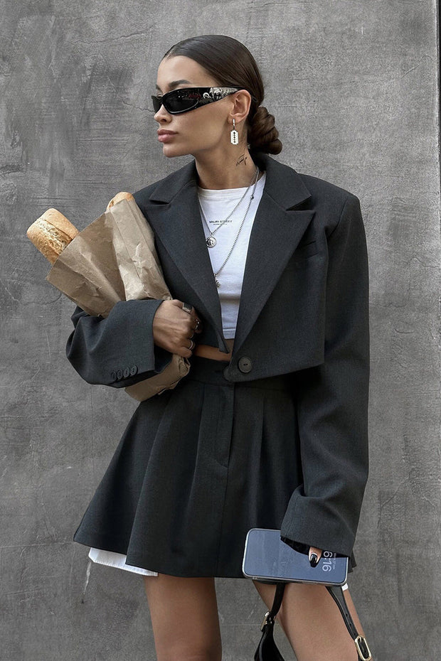Kontrast Silhouette Cropped Rock Set im modernen Stil