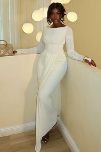 Abstraktes Muster Schlankes Maxi-Kleid