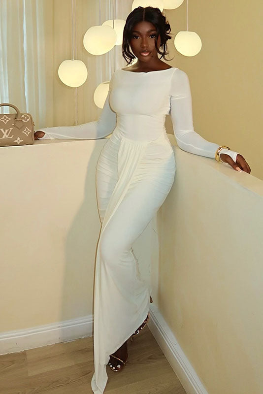 Abstraktes Muster Schlankes Maxi-Kleid