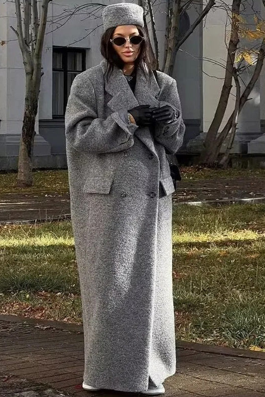 Urban Oversize Maßgeschneiderter Wollmantel im modernen Stil