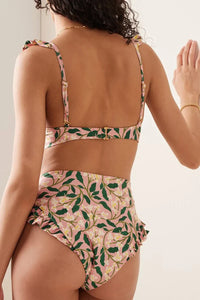 Mini Rüschen Blumen Bikini-Set im modernen Stil