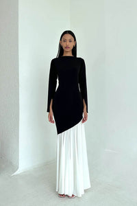 Modisches Farbblock-Midikleid mit tailliertem figurbetont-Schnitt