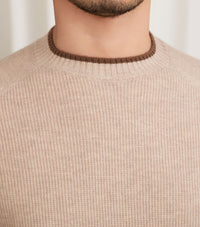 Pullover aus Wolle mit strukturierter Oberfläche und Kontrastdetails