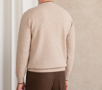 Pullover aus Wolle mit strukturierter Oberfläche und Kontrastdetails