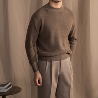 Pullover aus Wollmischung mit Rippstruktur