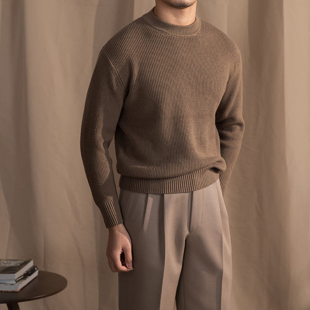 Pullover aus Wollmischung mit Rippstruktur