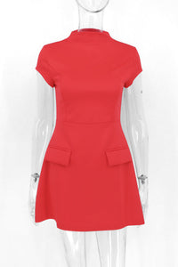 Thea Kurzes Kleid - Rot