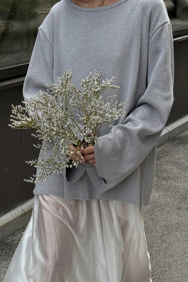Versteckter Open-Back-Lazy-Pullover im modernen Stil