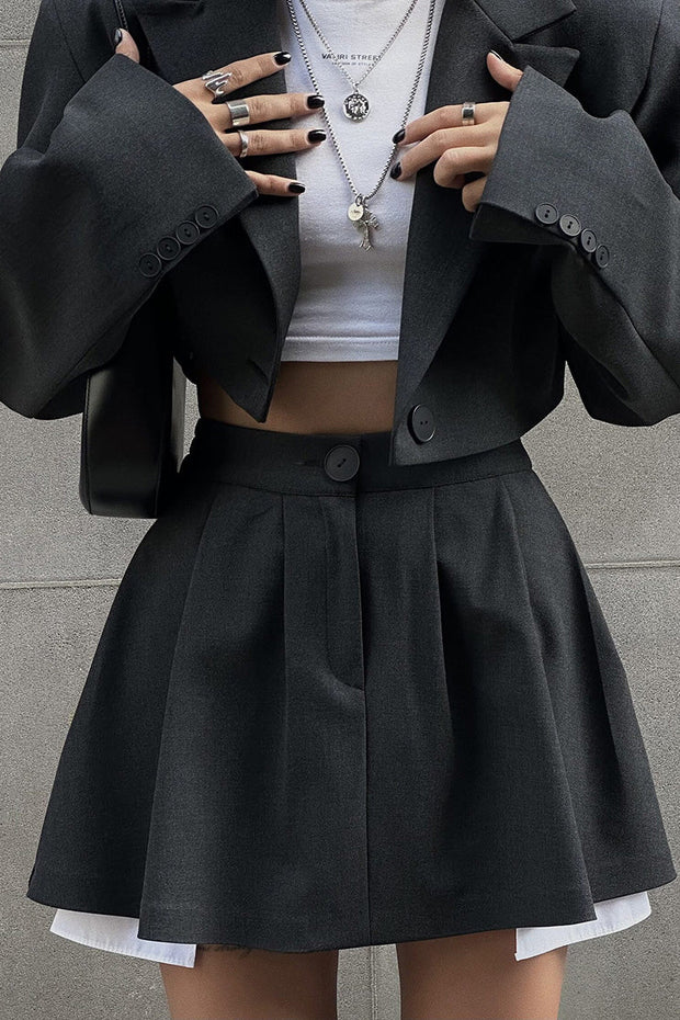 Kontrast Silhouette Cropped Rock Set im modernen Stil
