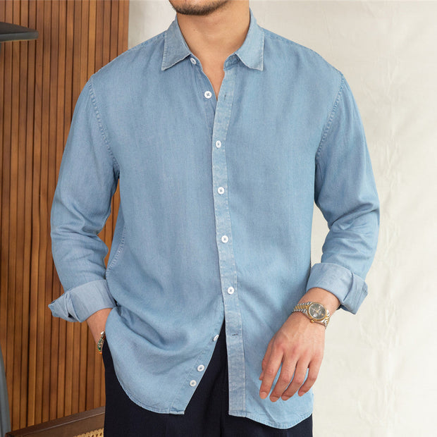 Hemd aus Denim mit weicher Haptik