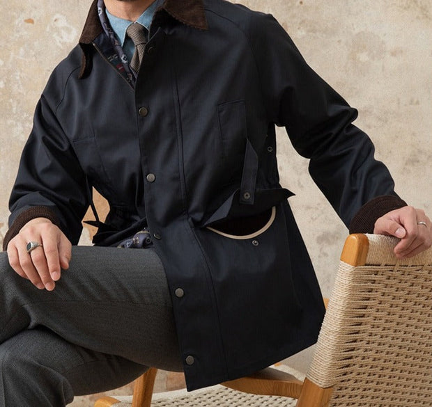 Jacke aus Baumwollmischung und Cord mit wasserfester Verarbeitung